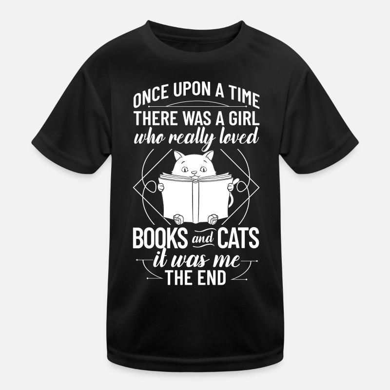Cat Reading Book Reader Librarian Books Kids Functional T-Shirt