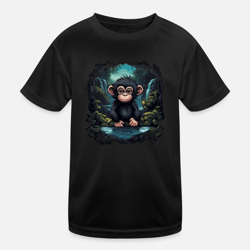 Chimpanzee Monkey Animal Baby Cub Monkey Kids Functional T-Shirt