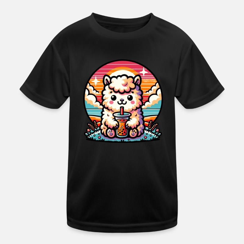 Bubble Tea Alpaca Boba Tea Kawaii Geschenk Kinder Funktions-T-Shirt