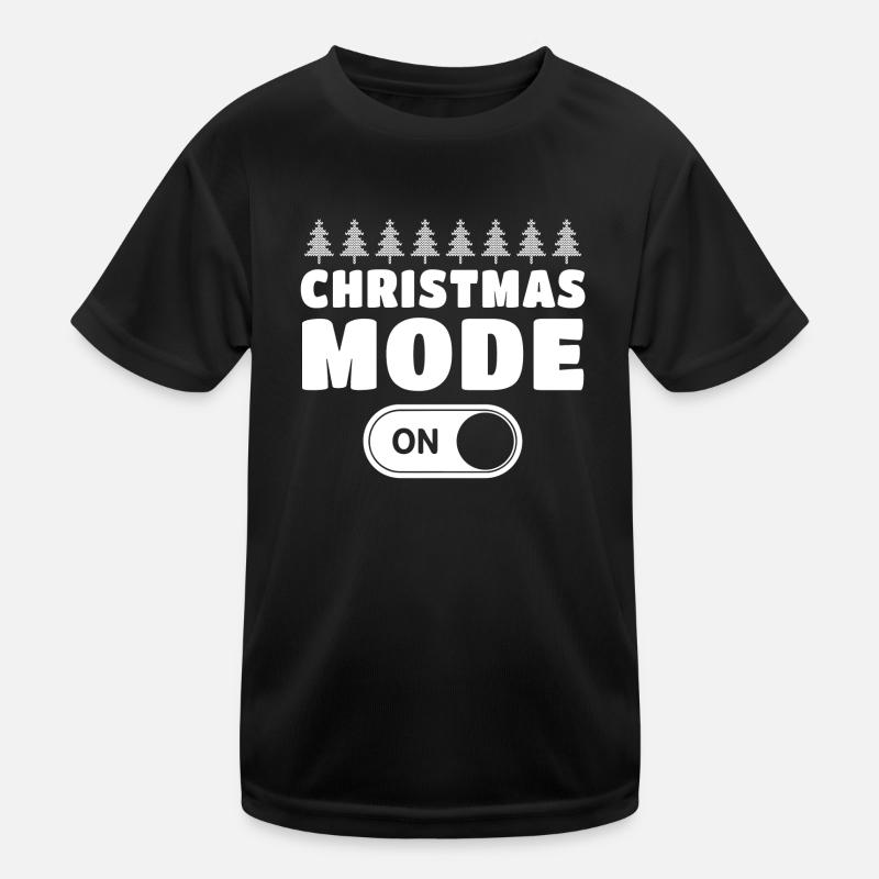 Christmas Mode On - Kids Functional T-Shirt - black