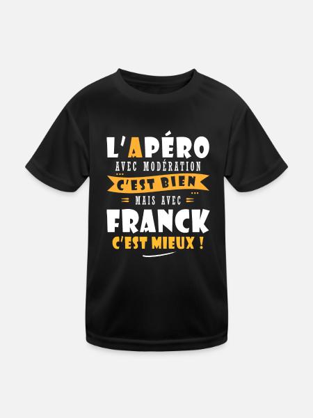 Franck cadeau Humour personnalisé cadeau franck - T-shirt sport Enfant - noir - Devant