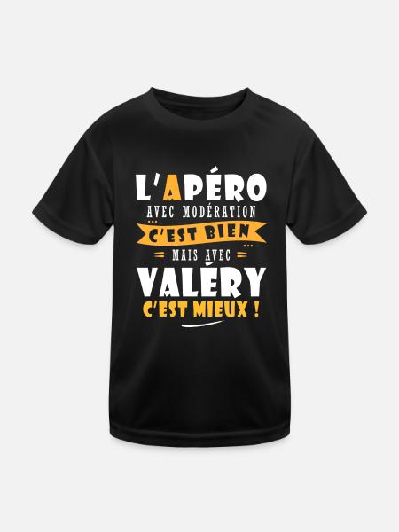 Valéry cadeau Humour personnalisé cadeau valéry - T-shirt sport Enfant - noir - Devant