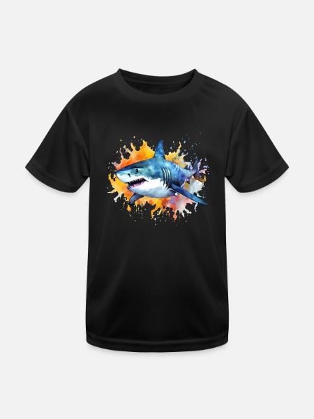 Hai watercolor - Kids Functional T-Shirt - black - Front