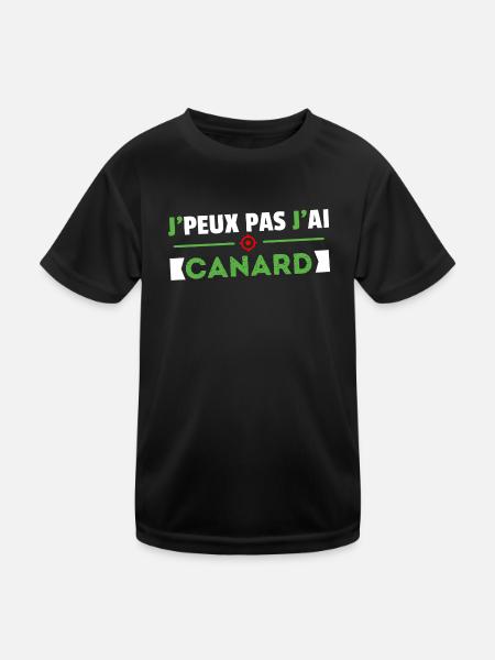 Je Peux Pas J'ai Canard Cadeau Chasse Chasseur - T-shirt sport Enfant - noir - Devant