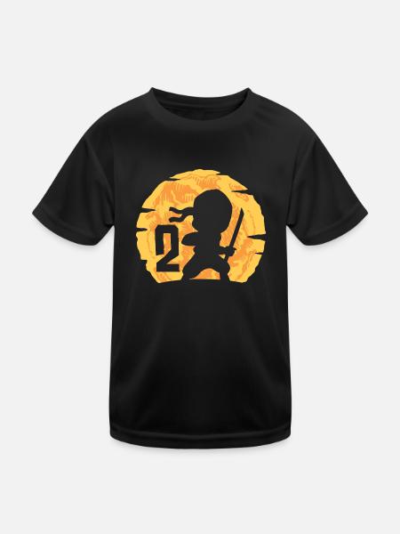 2. Geburtstag Junge 2 Jahre alt Ninja - Kinder Funktions-T-Shirt - Schwarz - Vorne