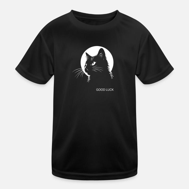 Good luck, black cat, superstition, luck, misfortune Kids Functional T-Shirt