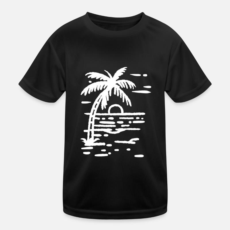 Palmier de plage au coucher du soleil T-shirt sport Enfant