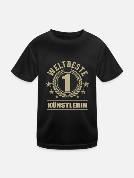 Weltbeste Künstlerin - Kinder Funktions-T-Shirt - Schwarz - Vorne