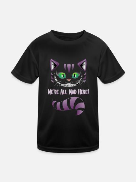 We´re all mad here - Katze Kater Geschenkidee - Kids Functional T-Shirt - black