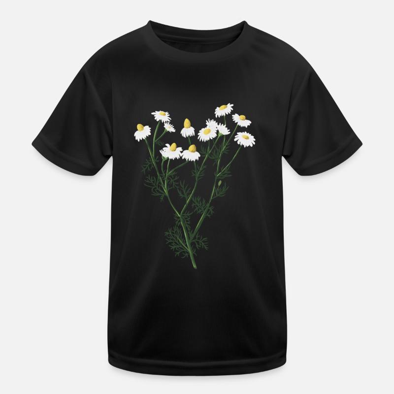 Chamomile botanical drawing Kids Functional T-Shirt