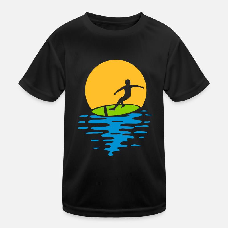 Evening Sun Surfer Kids Functional T-Shirt
