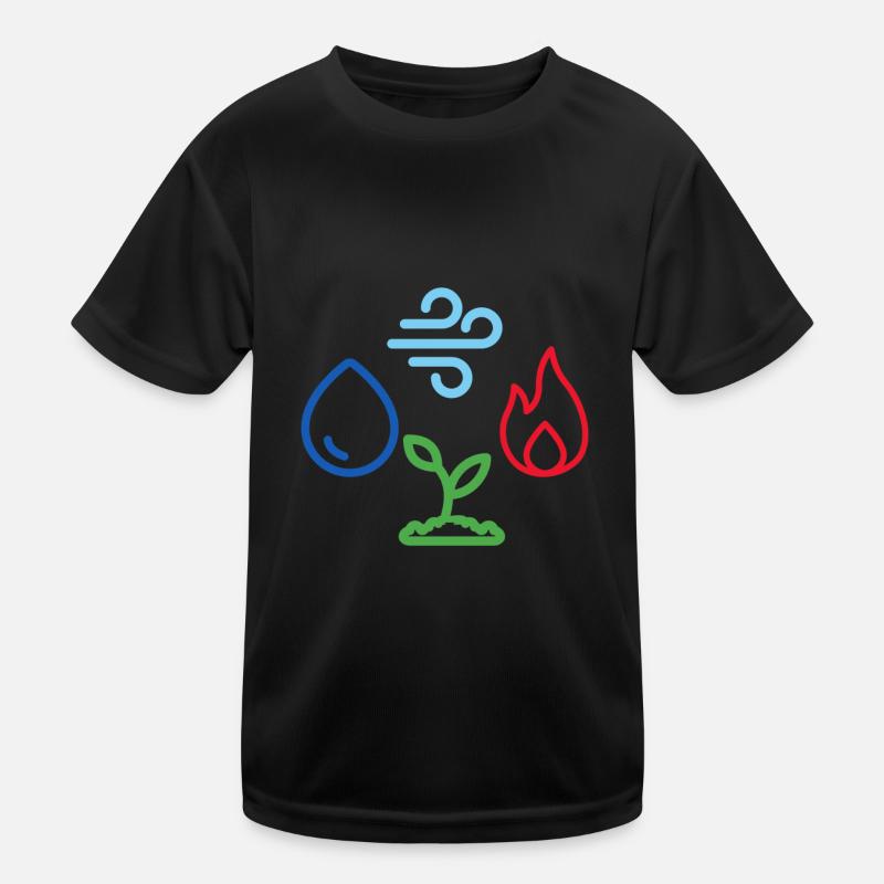 Element 1 - Kinder Funktions-T-Shirt - Schwarz