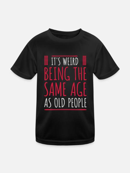 être âgé - T-shirt sport Enfant - noir - Devant