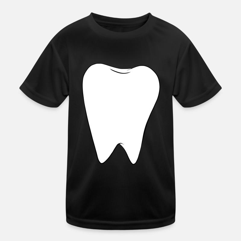 Weißer Zahn Kinder Funktions-T-Shirt