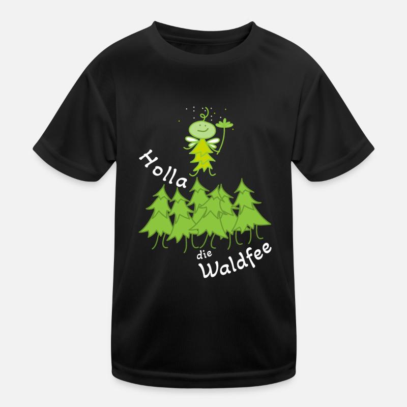 Lustige Fee im Wald Waldfee Kinder Funktions-T-Shirt