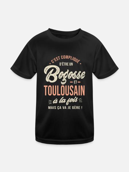 Toulousain Bogosse Cadeau Humour Toulouse - T-shirt sport Enfant - noir - Devant