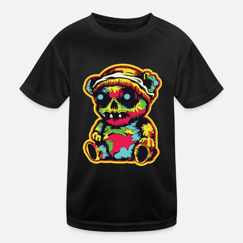 Horror Scary Bear Halloween Slenderbear Kids Functional T-Shirt