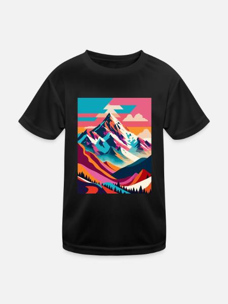 Berg - Kinder Funktions-T-Shirt - Schwarz