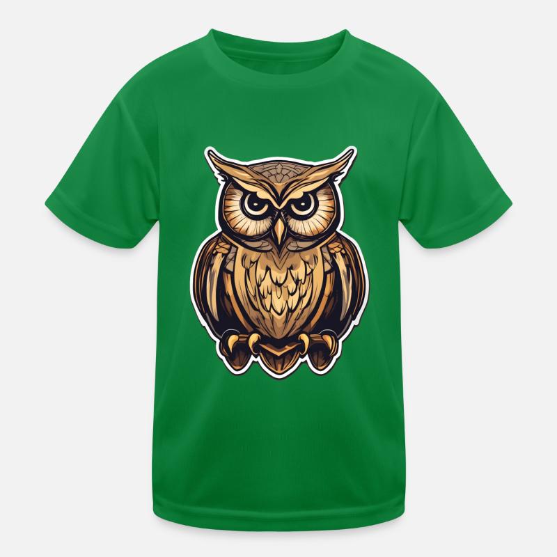 Owl Emblem Kids Functional T-Shirt