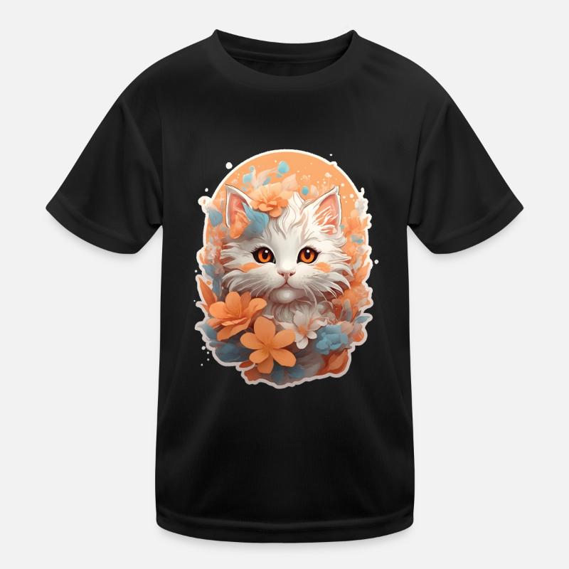 Kätzchen im Wunderland Kinder Funktions-T-Shirt