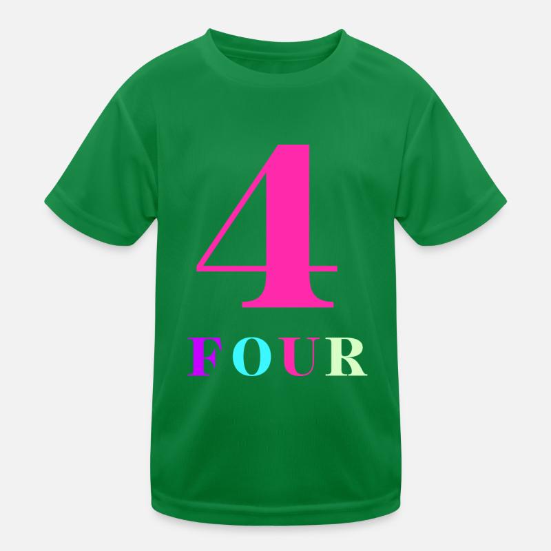 Four-4th Anniversary Kids Functional T-Shirt
