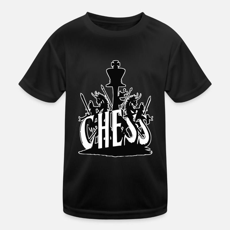 Schach Design - Kinder Funktions-T-Shirt - Schwarz
