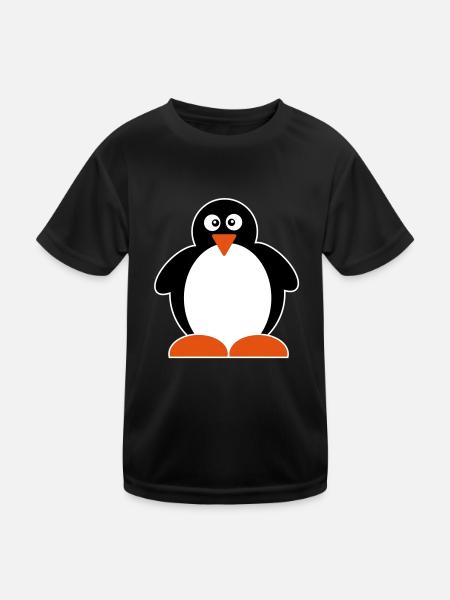 Penguin - Kids Functional T-Shirt - black - Front