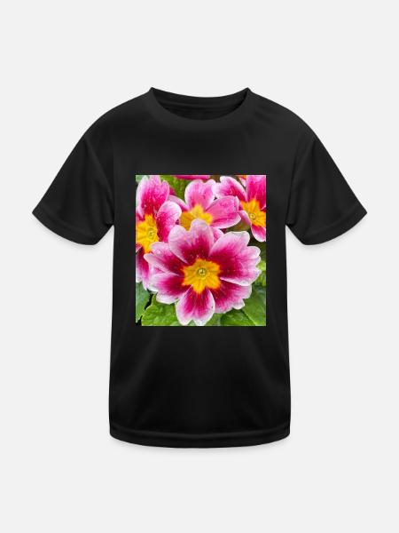 Tolle Blume - Kinder Funktions-T-Shirt - Schwarz - Vorne