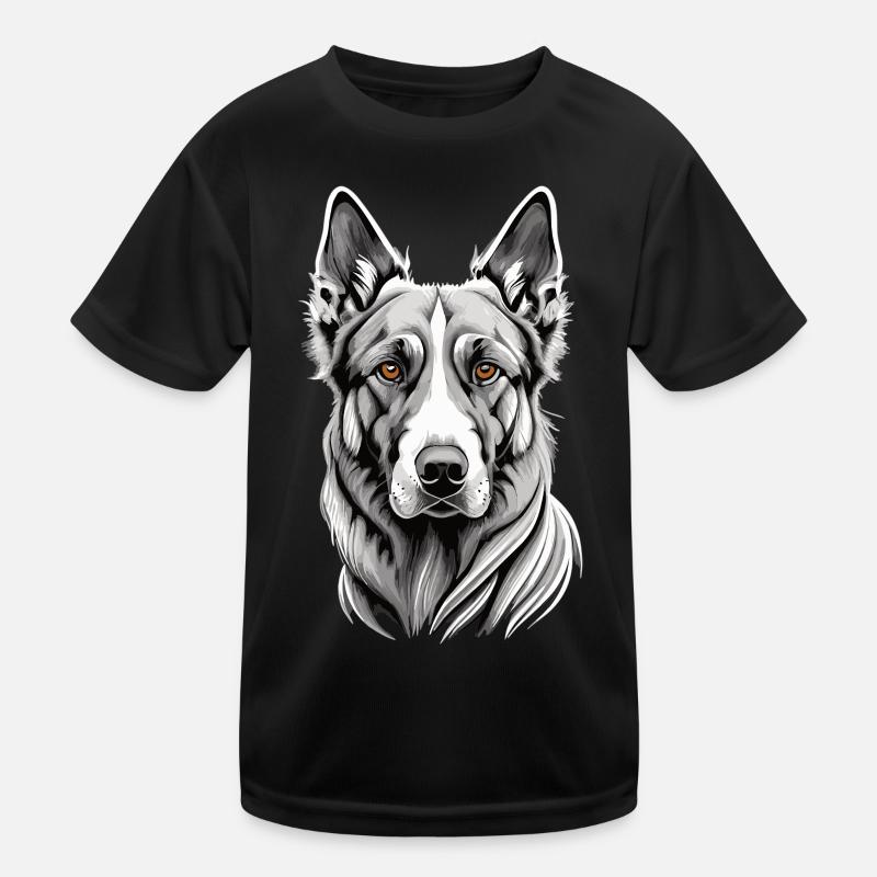 Majestic Beauty: The German Shepherd in White Kids Functional T-Shirt