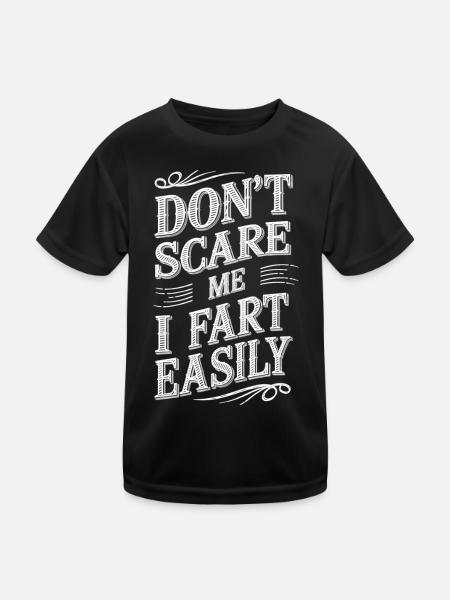 Funny fart shirt for the frightened! - Kids Functional T-Shirt - black - Front