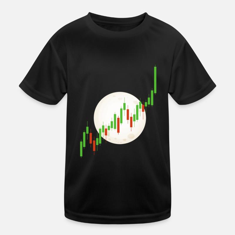Candlestick Chart Crypto Coin to the Moon Exchange Kids Functional T-Shirt