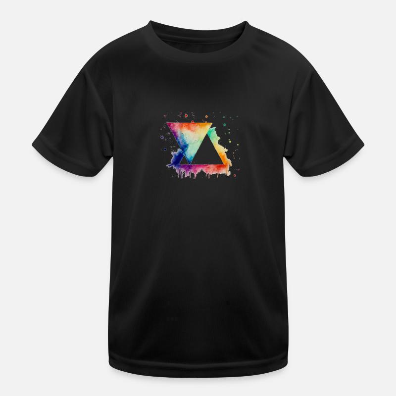 Triangles in bright colors Kids Functional T-Shirt