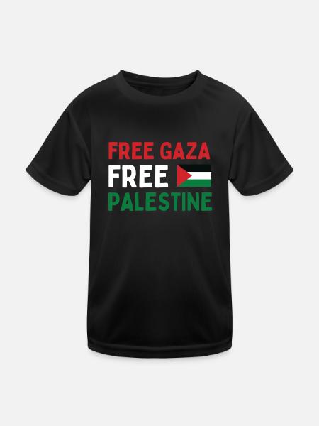 FREE Gaza FREE Palestine - Kids Functional T-Shirt - black - Front
