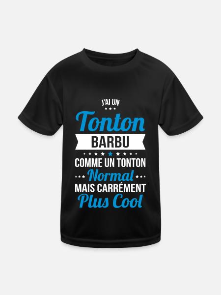J'ai un tonton barbu plus cool - T-shirt sport Enfant - noir - Devant
