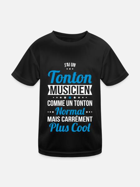 J'ai un tonton musicien plus cool - T-shirt sport Enfant - noir - Devant