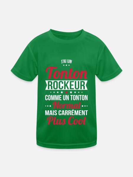 J'ai un tonton rockeur plus cool - T-shirt sport Enfant - vert - Devant