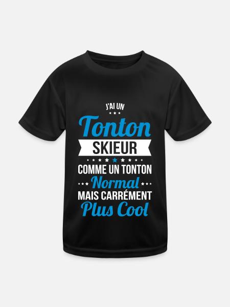 J'ai un tonton skieur plus cool - T-shirt sport Enfant - noir - Devant