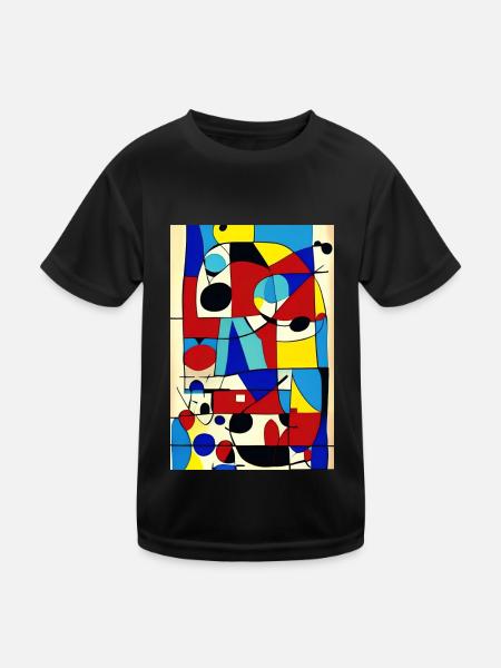 Abstrakte Kunst - Kinder Funktions-T-Shirt - Schwarz - Vorne