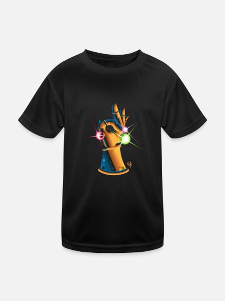 Infinity Gauntlet Spiel - Kinder Funktions-T-Shirt - Schwarz - Vorne