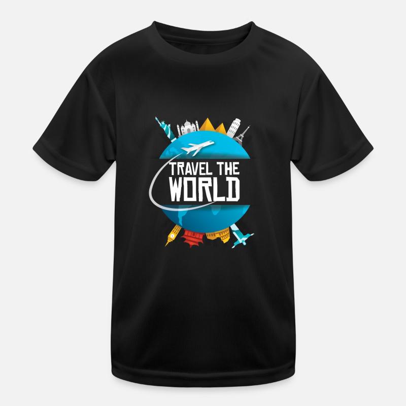 Weltreise Reise um die Welt Cooles Geschenk Kinder Funktions-T-Shirt