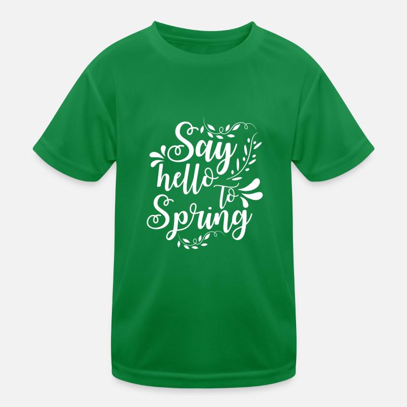 Dites bonjour Printemps Fleurs Cool Cadeau T-shirt sport Enfant
