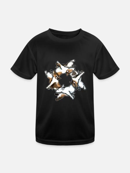 Jack Russell Circle - Kids Functional T-Shirt - black - Front