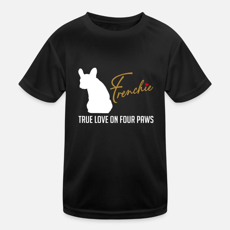 Frenchie Liebe auf vier Pfoten Kinder Funktions-T-Shirt