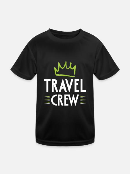 Travel Crew - Kinder Funktions-T-Shirt - Schwarz - Vorne