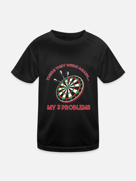 Dart Dartboard Dartpfeil - Kinder Funktions-T-Shirt - Schwarz - Vorne