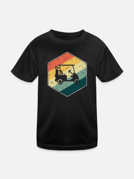 Voiturette de golf Golfspieler Golfeur Golfen Retro - T-shirt sport Enfant - noir - Devant