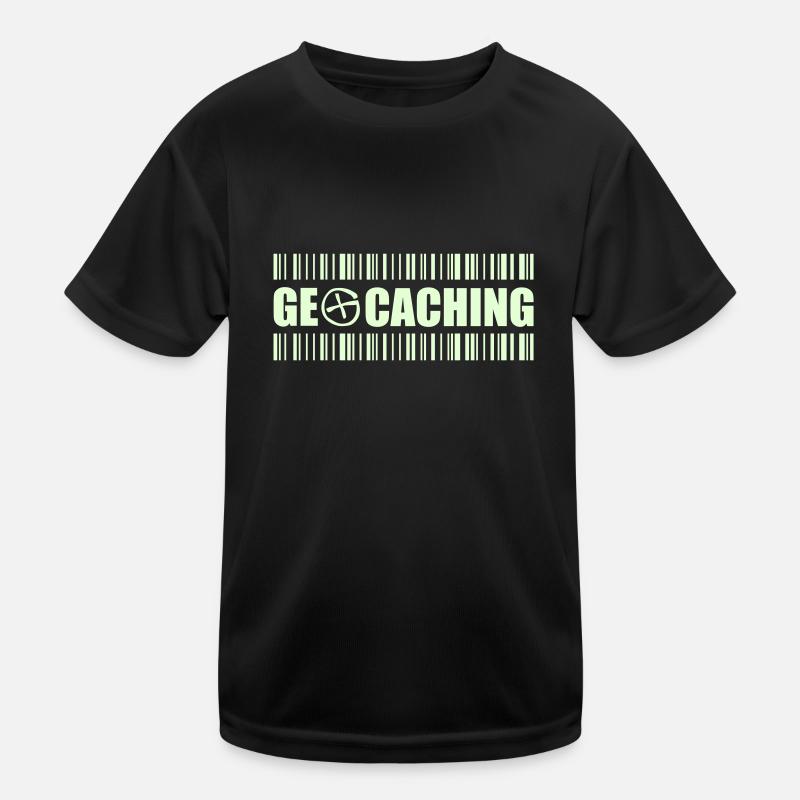 Geocaching Barcode - 2colors - 2O12 - T-shirt sport Enfant - noir