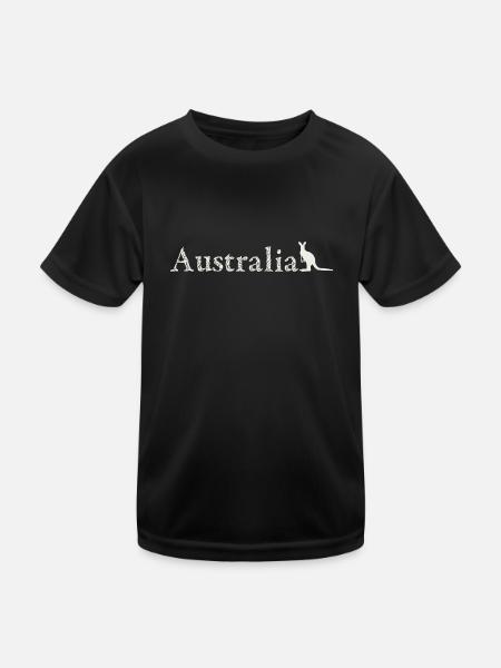 Australia - Kangaroo - Kids Functional T-Shirt - black - Front