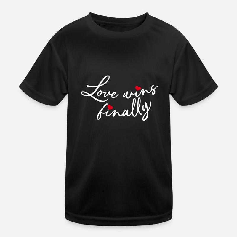Die Liebe gewinnt schließlich Kinder Funktions-T-Shirt