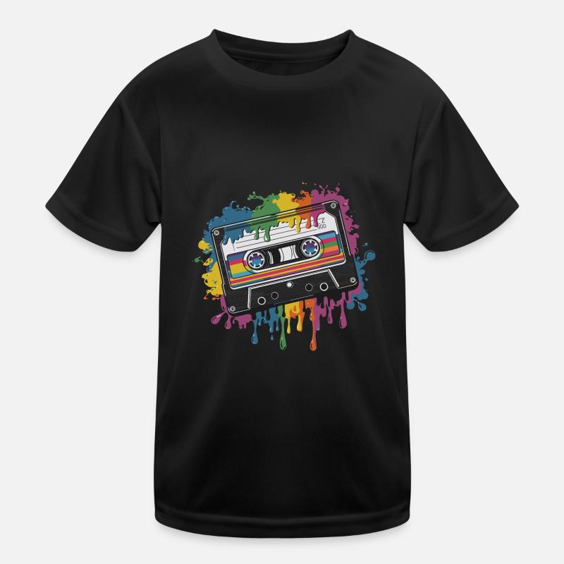 80s Retro Cassette Splash Classic Cassette Tape Kinder Funktions-T-Shirt